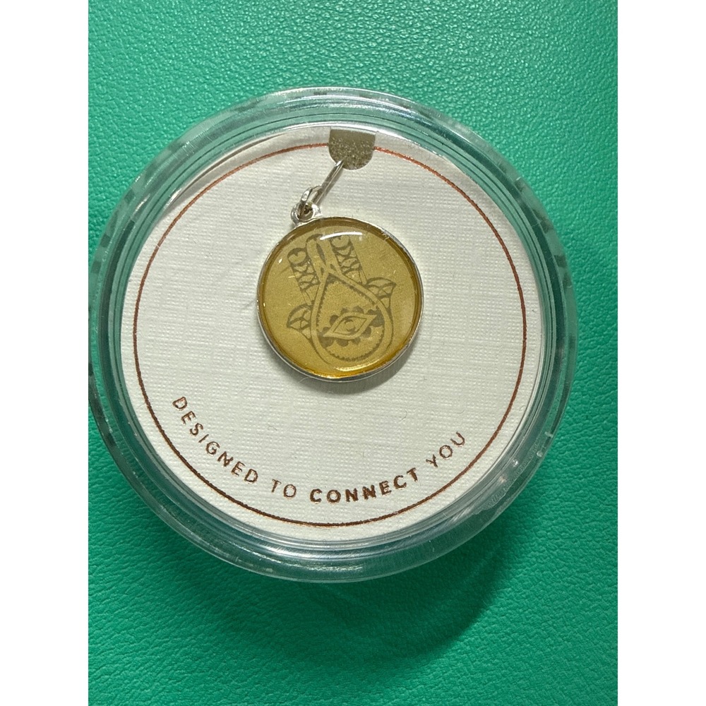 Alex and Ani Hand of Fatima Sterling Silver Chain Station Charm Pendant NEW
